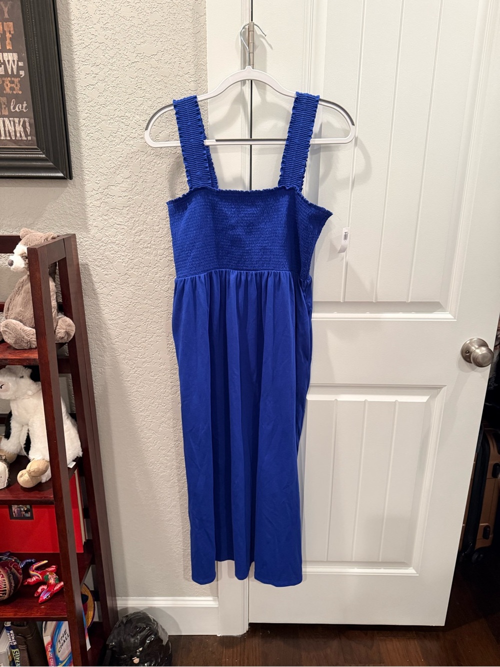 Old Navy Blue Smocked Strap Sundress